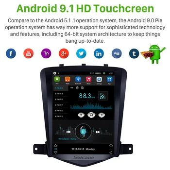 Seicane 9.7 palca 2GB Android 9.1 Auto Multimediálny Prehrávač, GPS za rok 2008 roky 2009-2013 Chevrolet corvette Klasické Cruze podporu TPMS Carplay