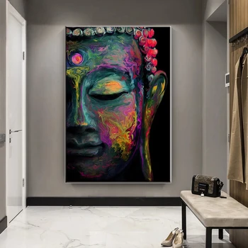 Farebné abstraktné sôch budhu na stenu plátno umenie plagáty a vytlačí Budhistické umenie fotografie domáce dekorácie
