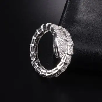 Značka 925 Sterling Silver Had Prstene pre Ženy, Luxusné Pripraviť Diamantový Zásnubný Prsteň biele Svadobné topaz Šperky Pečiatkou 10kt