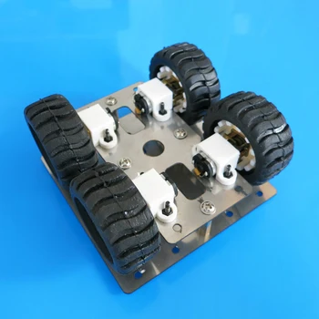 4WD Smart N20 Robot Auto Šasi z Nehrdzavejúcej Ocele Kovový Rám Platformu 90*90 Gear Motor DIY Inteligentné Vozidlo Tank Model