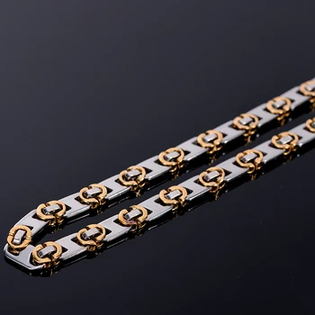 TrustyLan Mužov Náhrdelníky Luxusné Zlaté Čierna Strieborná Farba Nehrdzavejúcej Ocele Reťazca Choker Náhrdelník 22 cm Dlhé Mužov Náhrdelník Šperky