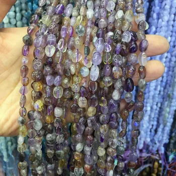 Nové fialová ghost voľné korálky nepravidelný prírodného kameňa DIY šperky môžu byť vyrobené náramok, náhrdelník veľkosti: 6x8-8x10mm