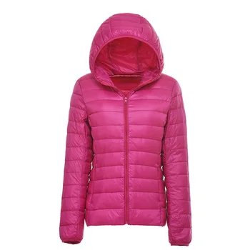 Kapucňou Svetlo Nadol Bunda Ženy Bežné Teplý Kabát na Jeseň Zima Ultra-tenké dámske Krátke Kabáty Bundy Tenký Kabát Plus Veľkosť M-4XL