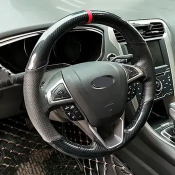 DIY pravej Kože Volante Vozidla Kryt Pre Ford Mondeo Fusion 2013-2019 OKRAJI-2019 S-Max 2012-2019 Galaxy 2016-2019