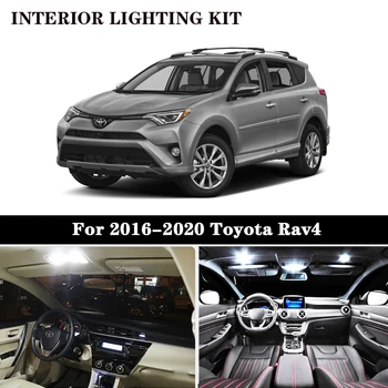 11Pcs Biela, Canbus led Auto osvetlenie interiéru Balík Kit pre 2006 - 2016 2017 2018 2019 2020 Toyota Rav4 RAV-4 led osvetlenie interiéru