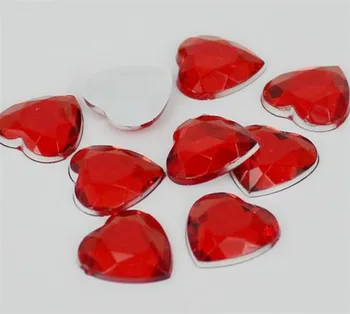 4-30MM Voľné DIY Bling Červená Farba, Tvar Srdca Akryl Kamienkami Flatback Akryl Kamene žiadne Lepidlo pre Ručné Remeselné Umenie Dekorácie