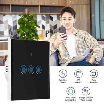 Szaoju EÚ Smart Light Switch Stenu Dotykový Spínač 1 Gang 1 Spôsob Smart Home Podporu Alexa Domovská stránka Google Asistent IFTTT Pre Android