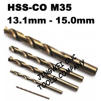 HSS kobaltu M35 twist vrtáka 13.1 13.2 13.3 13.4 13.5 13.6 13.7 13.8 14.0 14.5 14.6 14.7 14.8 14.9 15 mm pre nerez