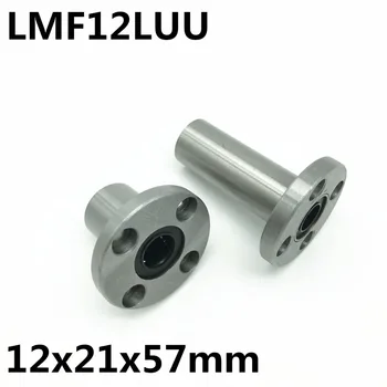 2 ks LMF12LUU LMF12L príruby guľkové ložisko Používa pre 12mm lineárne sprievodca doprava Zadarmo 12x21x57 mm