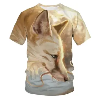 3D Fox Tlač, T košele Muži Ženy Lete Harajuku Oblečenie Hip Hop Móda, Tričká Topy Roztomilý Zvierat Grafické T-Shirt Chlapcov a dievčatá