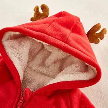 Onesie Remienky Detské Zimné Oblečenie Zamatová Podšívka Jumpsuit pre Dieťa Teplé Kabáty Oblečenie, Vianočné Zahustiť
