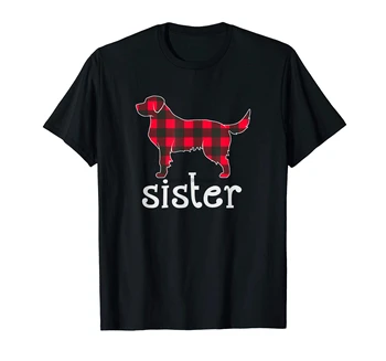 Červená Koberčeky Sestra T-Shirt-Čierny Labrador Vianočné Zodpovedajúce Rodiny Pajama T-Tričko-pánske