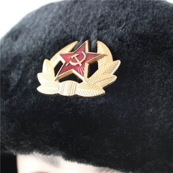CAMOLAND ruskej Ushanka Bombardér Čiapky Pre Ženy, Mužov Sovietskej Armády, Vojenských Odznak Zimné Klobúk Tepelnej Umelú Kožušinu Earflap Snehové Čiapky