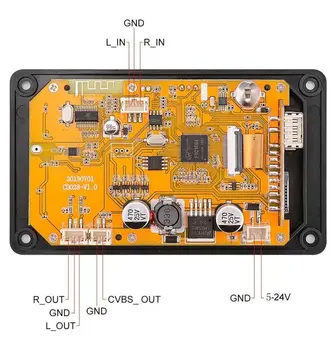 HJXY Bezdrôtové Bluetooth Audio Dekodér Videa na LCD Obrazovke DTS Lossless Bluetooth Modul mp4/mp5 HD Video APE/WAV Dekódovanie Rada