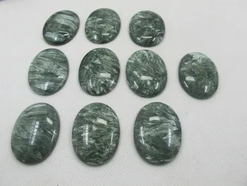 1pcs Prírodné Seraphinite Gem Cabochon Perličiek Zelená Charoite 18x25mm Semi Oválne Klenot kameň Cabochon Krúžok tvár