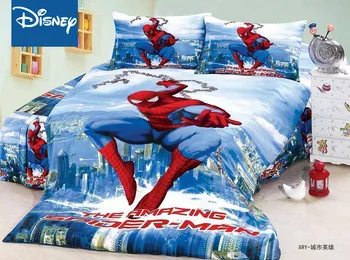Marvel Spider Man Lacnejšie posteľná bielizeň Nastaviť Jednu Veľkosť detskej Spálne Dekorácie Twin Plochý List Obliečky 2-4pcs bytový Textil