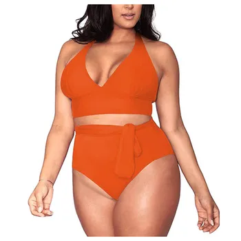 Plus veľkosť Ženy Sexy jednofarebné Plavky Bikiny Push-Up Pad Plavky, Plavky, plážové oblečenie ropa mujer de verano 2020 tallas grandes