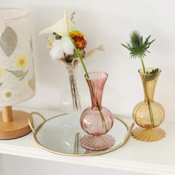 Home Decor Sklenené Vázy Moderné Kvetinové Vázy Miestnosti Dekorácie Umenie Farebné Malá Váza, Svadobné Dekor Hydroponické Rastliny Japonskom Štýle