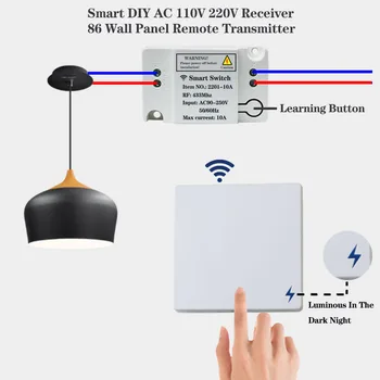 ZKRLLF 433Mhz AC 220V 10Amp 1CH prepínač Univerzálny Bezdrôtového Diaľkového Ovládania RF Relé Prijímač Vysielač pre LED/Svetlo/ventilátor lampa