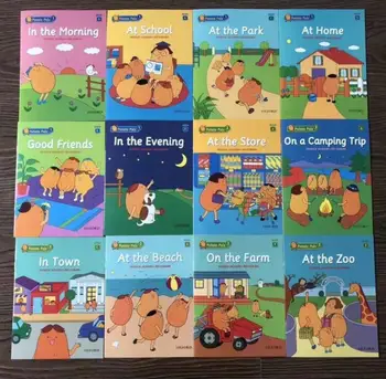 12 kníh, jeden súbor Oxford Zemiakov Kamaráti Obrázkové Knihy deti angličtinu Raného vzdelávania Kniha príbeh