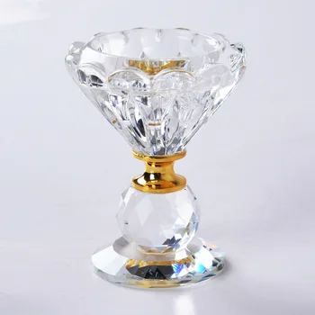 Prenosné Klasické Krištáľové Sklo svietnik Crystal ball stojan Stolový Tealight Držiak na Svadby, Bar Strany Home Decor