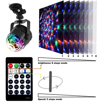 Rotujúce Disco Svetlá LED Disco Ball USB Disco Svetlo s Diaľkovým ovládaním 15Colors Fantastické Svetelné Vianočné Výzdoba Narodeniny