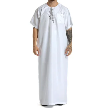 Moslimské Abaya pre Mužov Jubba Thobe Blízkom Východe Dlhé Rúcha Kaftan Arabskom Dubaji Marocký Dlhý Rukáv Kaftane Muž Islamské Oblečenie