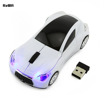 KuWFi Bezdrôtová Myš Optická Myš, 1600DPI Športové Auto Tvar Myši Hráč Bezdrôtové Počítačové Myši Pre PC Herný Notebook