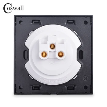 Coswall 1 Gang 2 Ceste Náhodné Kliknite na tlačidlo On / Off Schodiskové Steny zapnutie Svetla LED Indikátor Prejsť Cez Spínač Zapnutý Panel Čierne Sklo