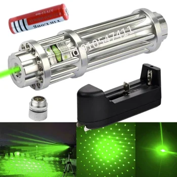 Silný Zelený Laser Ukazovatele Lov Ultra Dlhé Vzdialenosti, Laserových 532nm Lazer Pohľad Baterka Napáliť Zápas Cigary Sviečka