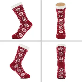 Super Mäkké Ženy Črievičku Ponožky Nylone Linajkované Dvojitá Vrstva Posádky Krytý Non-slip Zime Teplé Vianoce Domov Papuče Ponožky ženy
