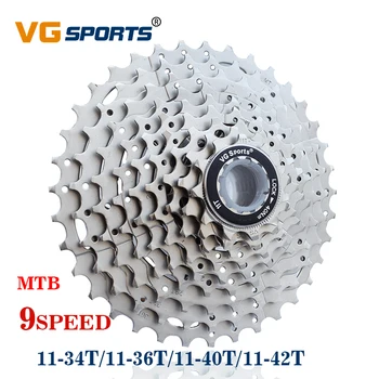 VG športové 9 rýchlosť 11-42T 40T ultralight MTB kazeta požičovňa freewheel ozubeného cdg 9S horský bicykel freewheel 11-34T 36T 362g