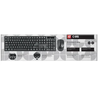 Bezdrôtová klávesnica + myš OBRANCA C-915 RU auta, čierna, plnej veľkosti