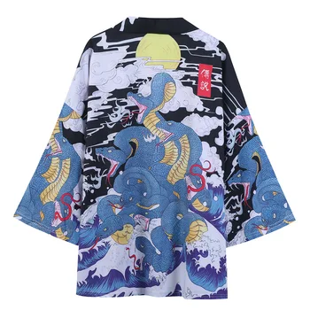 Bežné kvalitné Módne Voľné Japonské Kimono Šaty кимоно женское Japonsko Streetwear японский стиль Štýlový Haori