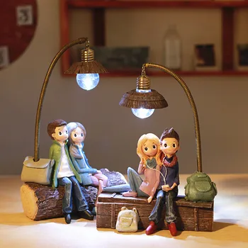 Živica Pár Znakov Ozdoby S LED Svetlo Remesiel Tvorivé Chlapci Dievčatá Darček Nočné Lampy Home Office Dekor