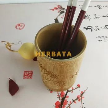 Klasický čínsky štýl, bambusové rezbárstvo držiak na pero tvorivé office dekorácie kancelárske potreby skladovanie
