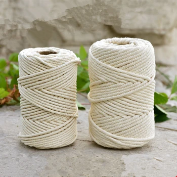 1-10 mm Béžová Bavlna Twisted Pletená Šnúra Lano Hobby Ručné Domov Textilné Doplnky Plavidlá Macrame String Svadobné Dekorácie