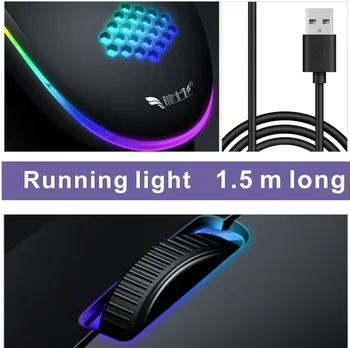 Ergonomická Myš Herné, USB Káblové pripojenie PC Myši, 4 LED Tlačidla Otvor Svetlo Business Hráč Mause S Podsvietením Pre PC Prenosný Počítač