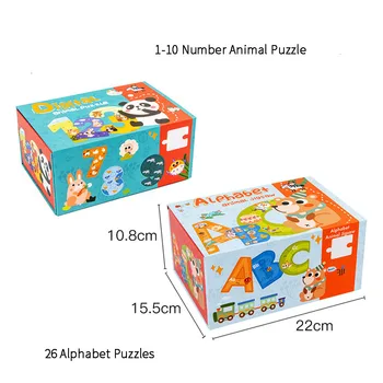 Drevené detské Detská Číslo Listu Puzzle Raného Vzdelávania Kognitívne Vzdelávacie Hračky Veľký Kus Puzzle, Hračky, Darčeky pre Chlapcov, Dievčatá