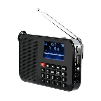 Solárne Prenosné FM Vreckové Rádio Reproduktor Prehrávač Hudby s Baterku,Sleep Timer, Podpora TF Kariet
