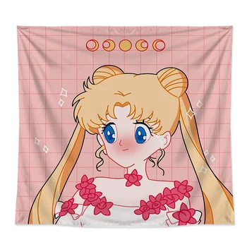 Vlastné gobelín Vytlačené Škole koľaji Prikrývky Sailor Moon Cartoon Nástenné Gobelíny visí Zadarmo hviezda svetlá 2020 Nové Steny pokrýva
