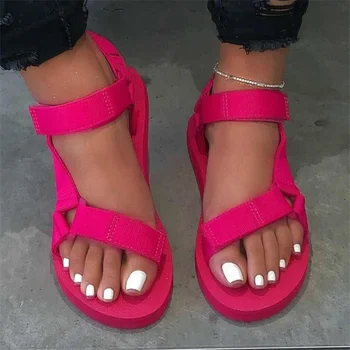 Kožené Sandále na Platforme Žien 2020 Letné dámske Hrubé Kožené Topánky Móda Pracky Hrubé Dno Bežné Ženy, veľkosť 42