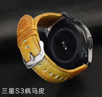 20 mm 22 mm Kožený pás pre Samsung galaxy sledovať aktívny 2 42 46 výstroj šport S2 S3 Neo Live Ticwatch S S2 E 1 2 pro popruh