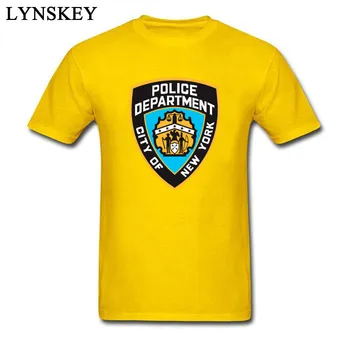 New York Oddelenie Logo T Shirt pánske Funky Slim Fit Čistej Bavlny Topy Tees Vtipné Tričko Skupiny Mužov