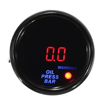 2 palce 52mm 0-10 Bar Olej tlakomer Digitálny LED Displej Black Tvár Auto, Meter s Snímača