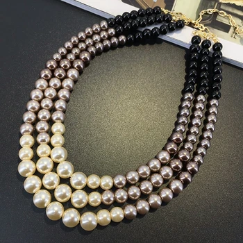 Luxusné Simulované Pearl Choker Náhrdelník Ženy Bijoux Klasické Nové Módne Šperky Vianočný Darček