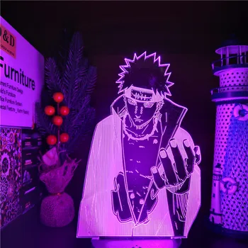 Anime Naruto 3D Vizuálne Svetlo Bolesti Akatsuki Obrázok 7 Farieb Dotykový Optické Ilúzie, stolná Lampa LED Nočné Svetlo Deti Spálňa Decor