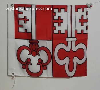 Vo švajčiarsku Švajčiarskom kantóne vlajka UW Vlajka Vlastný Banner 3X3FT 90X90CM Banner mosadze, kov diery