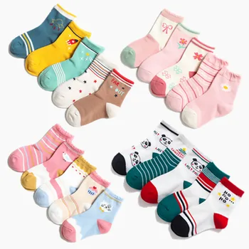 2020 Nové 5Pairs/veľa Dieťa Baby Ponožky Jeseň Zima Baby Ponožky pre Dievčatá Bavlna Novorodenca Cartoon detské Ponožky Pre 1-12Yrs