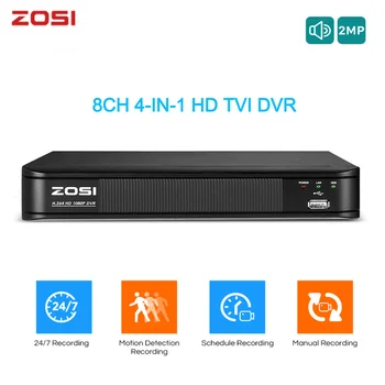 ZOSI 1080p H. 264 VGA HDMI Security 4 V 1 8CH CCTV DVR videorekordér Digitálny Pre TVI AHD CVI Analógové Kamery